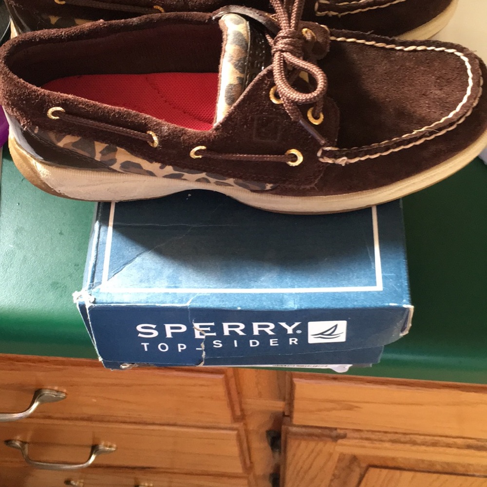 Sperry Intrepid Brown Suede/Leopard